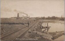 C.A.Smith Mill and River Railroad Marshfield Oregon 1912 RPPC Photo Postcard picture
