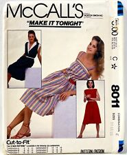 1982 McCalls Sewing Pattern 8011 Womens Sleeveless Dress 3 Styles Sz 14-18 14449 picture