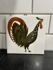 Vintage Retro KENNETH TOWNSEND MCM Menagerie Cockerel Rooster Tile #6 picture