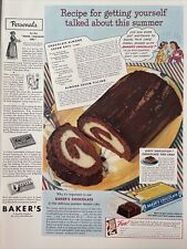 1941 Vintage Baker's Chocolate print ad. A Quality Product for every chcolate picture