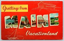 Postcard Greetings From Maine, Vacationland, Large Letter, Maine Posted 1965 picture