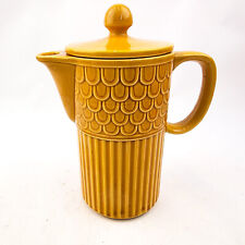 Vintage Royal Sealy Tea Coffee Pot With Lid Mustard Yellow Made in Japan FLAW picture