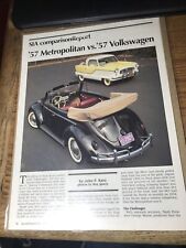 1957 Volkswagen Beetle Cabriolet Vintage Article Convertible VG Multiple Pages picture