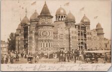1907 MITCHELL South Dakota RPPC Postcard CORN PALACE Street View / LEELAND Photo picture