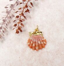 Delicate Sunrise Shell Pendant w Electroformed 18kt Gold Trim picture