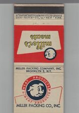Matchbook Cover Miller's Meat Products Brooklyn, NY Pig picture