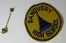 Vintage Sandusky High School Ohio SHS band pin and school patch 1960's rare picture