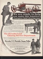1917 HERCULES PORTABLE STUMP PULLER AGRICULTURE FARM HORSE CENTERVILLE16962 picture