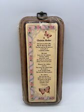 Vtg Christian Mother Butterfly Floral Wooden Hanging Plaque Inspirational Poem picture