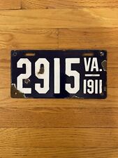 1911 Virginia Porcelain License Plate 2915(Hard To Find) All Original. picture