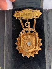 Antique 1937 Masonic Freemason 14K Gold Presentation Pin Pendant picture