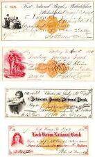 Group of 12 Different Checks with Revenues - Check - Checks with Revenue Stamps picture