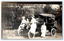 1915 Woman And Toddler The Way In Travel Car Laurens Iowa IA RPPC Photo Postcard picture