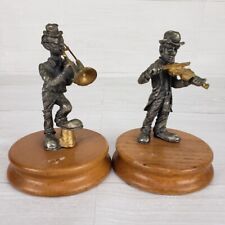 Ron Lee Hobo Band Collection Pewter Clown Playing Fiddle And Trombone Figurine picture