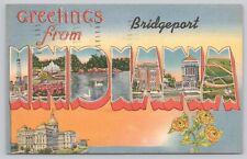 Bridgeport Indiana, Large Letter Greetings RARE HTF, Vintage Postcard picture