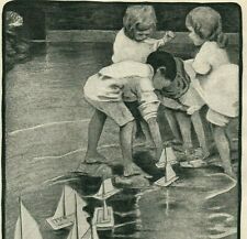1902 Ivory Boys Girls Pond Sailboats Soap Bars Floating Original Print Ad 4807 picture