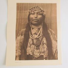 Vintage Book Print Art Wishham Girl Edward Curtis 14 x 18 Native American 1972 picture