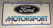 Ford Motorsport License Plate Embossed Made in USA Vintage Dated 1986 Aluminum picture