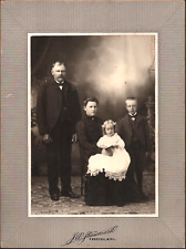 1890s FOSSTON, MINNESOTA antique cabinet card photograph FAMILY PHOTO 5.75x7.75 picture
