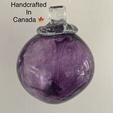 KITRAS ART GLASS Ball Globe Sphere Purple Violet 5 inch HANDBLOWN In Canada picture