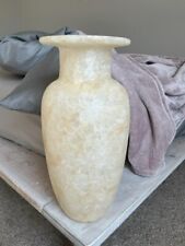 Exquisite Egyptian Museum Replica Hand Carved Alabaster Vase 14