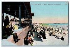 c1950's Watching Bathers Swimming Shed Revere Beach Massachusetts MA Postcard picture