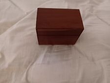 Vintage 1950's  INDEX CARD RECIPE Wooden Oak Dovetailed FILE BOX picture