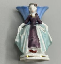 JAPAN: Miniature Vase, Hand-Painted Fabulous Lady in purple & aqua—Vintage, 50s picture