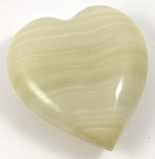 White Alabaster Onyx Marble Polished Heart Shaped Paperweight picture