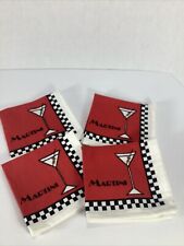 Set Of 4~Ritz®️Cotton/Poly Embroidered Martini Cocktail Napkins~NEW picture
