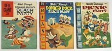 1955 & 1959 Vtg Dell Giant Comics Donald Duck’s Beach & Picnic Party Lot Of 3 picture