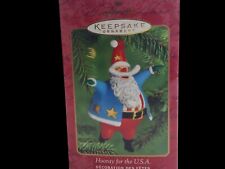 Hallmark Keepsake Santa Claus Hooray For The U.S.A Ornament 2000 Vintage & Box picture