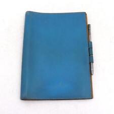Sys1 Hermes Agenda Gm Notebook Cover With Silver Ballpoint Pen Leather Blue picture