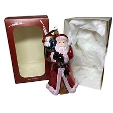 Glassware Art Studio Blown Glass Santa Christmas Ornament - Poland, New In Box picture