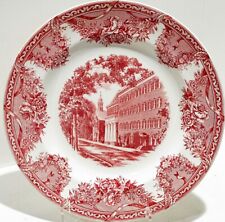 Vintage Wedgwood Plate Salem College NC Main Hall & Moravian Church England Red picture