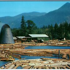 c1950s Ore Oregon Northwest Saw Mill Log Pond Occupational Factory Postcard A225 picture