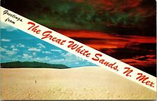 Greetings From The Great White Sands New Mexico Postcard Dazzling White Dunes picture
