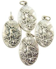 Archangel Saint St Michael Pray for Us Silver Tone Medal, Lot of 4, 1 Inch picture