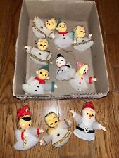 Lot Of 10 1960S Christmas Tree Ornaments Japan Cotton Batting picture