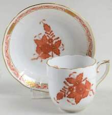 Herend Chinese Bouquet Rust  Demitasse Cup & Saucer 7041290 picture