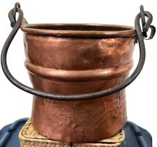 Vintage Copper Bucket Scuttle Pail Planter Coal Ash Utensils Hammered picture