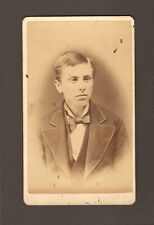 Old Vintage Antique CDV Photo Young Victorian Man Teen Boy in Fine Suit Clothing picture