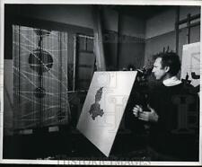 1968 Press Photo Harold Town & an artwork at his studio in Toronto - nee49856 picture