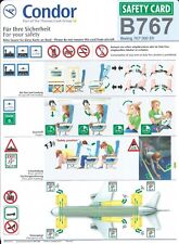 Safety Card - Condor - B767 300 ER - c2013 (S3888) picture
