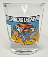 Oklahoma Shotglass Rodeo Cherokee Indian Native American Potawatomi Apache Kiowa picture