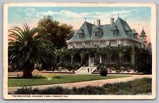 Residence Kearney Park Fresno California Palms Tropical Mansion WOB PM Postcard picture