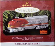 NIB Hallmark 1997 Ornament Lionel Train 2343 Santa Fe F3 Diesel Locomotive 1950 picture