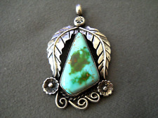 STRIKING Southwestern Native American Royston Turquoise Sterling Silver Pendant picture