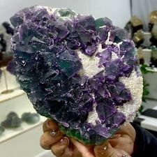 2.6LB Natural purple-green cubic fluorite mineral crystal sample/China picture
