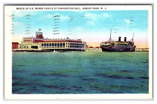 wreck of ss morro castle at convention hall asbury park postcard picture